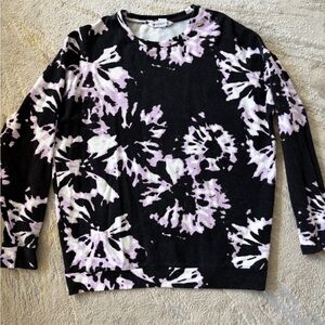 Athleta Black and Pink Tie-Dye Sweater